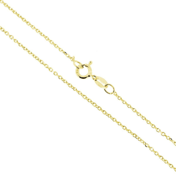 Catena Forzatina 035 sezione mm 1.4 lunghezza cm 40 in ARGENTO 925 Galvanica Oro