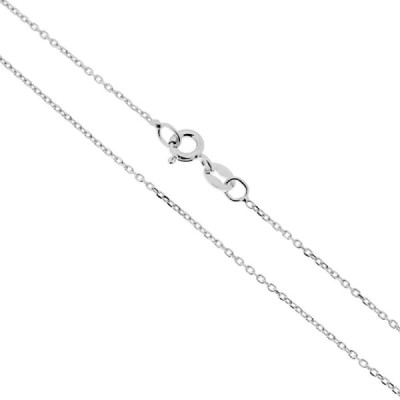 Catena Forzatina 030 sezione mm 1.1 lunghezza cm 45 in ARGENTO 925 Galvanica Rodio