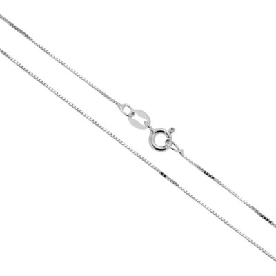 Catena Veneziana Diamantata 012 sezione mm 0.7 lunghezza cm 40 in ARGENTO 925 Galvanica Rodio