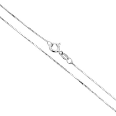 Catena Veneziana Diamantata 015 sezione mm 0.8 lunghezza cm 45 in ARGENTO 925 Galvanica Rodio