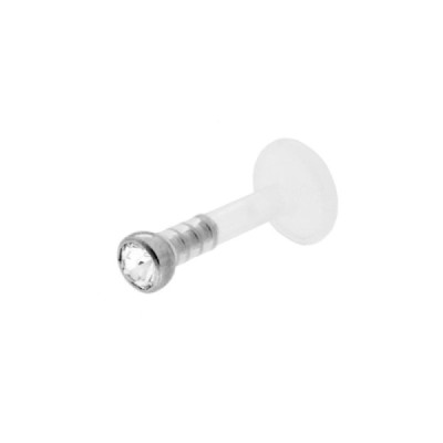 Body Piercing con Crystal Punto Luce Bianco in ACCIAIO e TEFLON