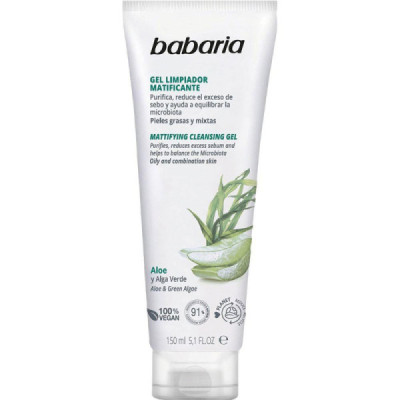 Babaria Aloe Vera Gel Detergente Viso Effetto Mattificante Naturale 150 ml
