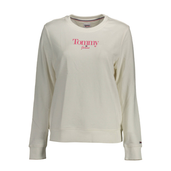 Felpa Tommy Hilfiger Donna Bianco Girocollo Script Rosa