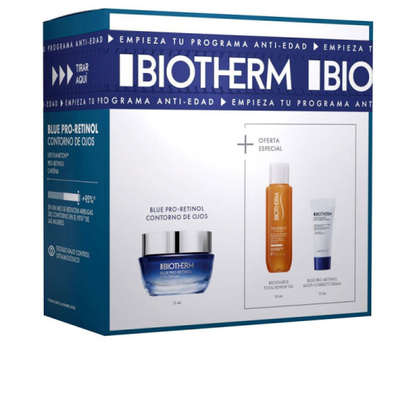 Biotherm Blue Retinol Eye Contour Set Cosmetico Rughe Ridotte Sguardo Giovane 3 pz