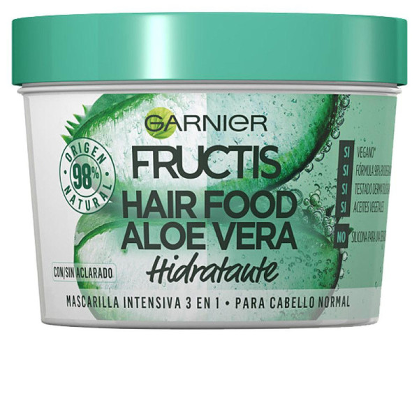 Garnier Fructis Hair Food Maschera Idratante Per Capelli Con Aloe Vera Formula 98% Naturale E Vegana 390 ml