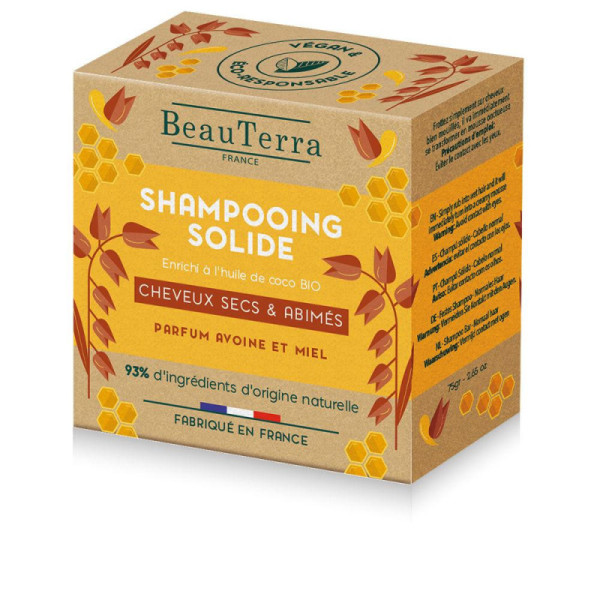 Beauterra Solide Shampoo Solido Avena E Miele Capelli Morbidi 75 g