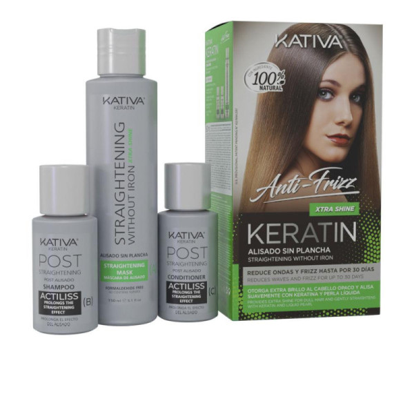 Kativa Keratin Anti-Frizz Set Di Trattamento Capelli Effetto Lisciante 3 u