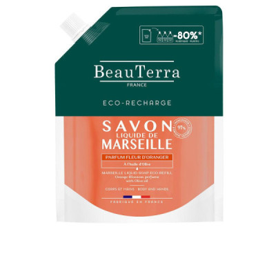 Beauterra Marseille Sapone Liquido Ricarica Fior D'Arancio Pelle Protetta Ogni Giorno 900 ml