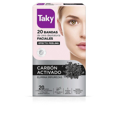 Taky Carbón Activado Strisce Depilatorie Per Viso Pelle Morbida E Setosa 20 u
