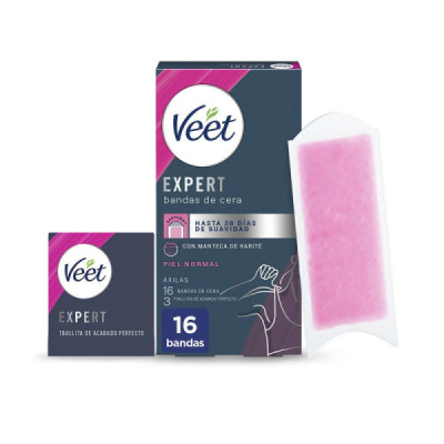 Veet Bandas De Cera Expert Armpits Strisce Depilatorie Per Pelle Normale Pelle Liscia In 28 Giorni 16 u