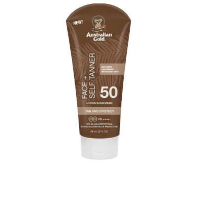 Australian Gold Face Self Tanner Spf50 Crema Solare Autoabbronzante Luminosità Solare Vegana 88 ml