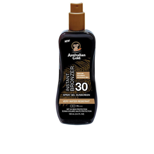 Australian Gold Protezione Solare Spray Gel SPF30 Con Bronzer Istantaneo Protezione Solare E Idratazione 100 ml
