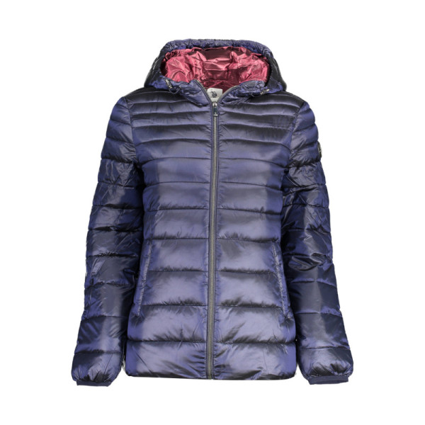 U.S. POLO Giubbotto Donna Blu | Con Cappuccio, 4 Tasche Totali, Applicazione e Logo Ricamato | Stile Casual Sportivo