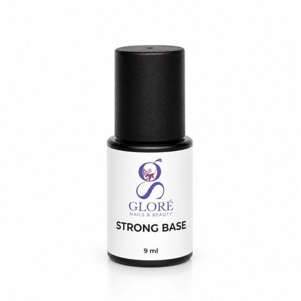 GLORÉ Strong Base Base Strutturale Rinforzata con Fibre di Vetro per Unghie Fragili e Ricostruzione 9 ml