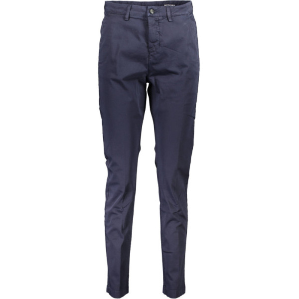 North Sails Pantalone Donna Blu - 3 Tasche Chiusura Zip e Bottone in Cotone Organico con Logo - Stile Nautico Elegante