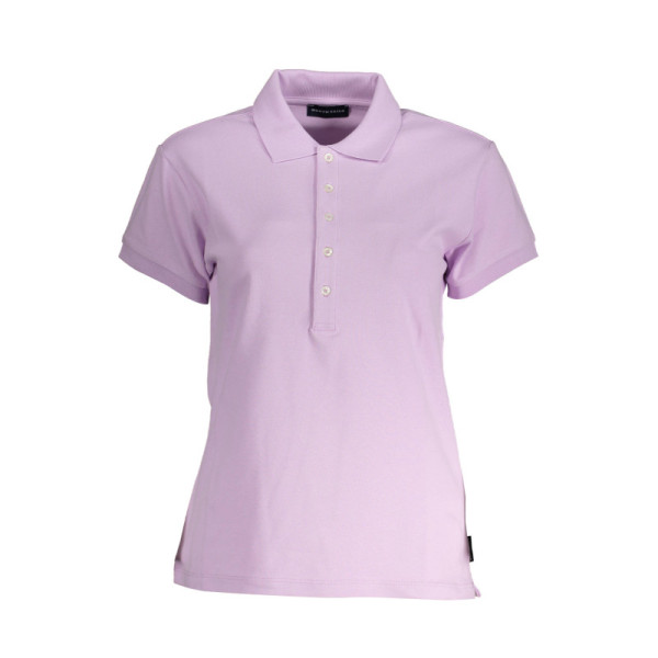 North Sails Polo Donna Rosa Manica Corta - Chiusura 5 Bottoni in Cotone Organico con Logo - Stile Nautico Sostenibile