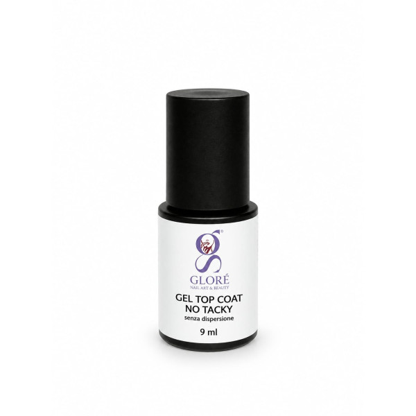 GLORÉ Gel Top Coat No Tacky Finish UV Extra Lucido Senza Dispersione per Semipermanente e Nail Art 9 ml