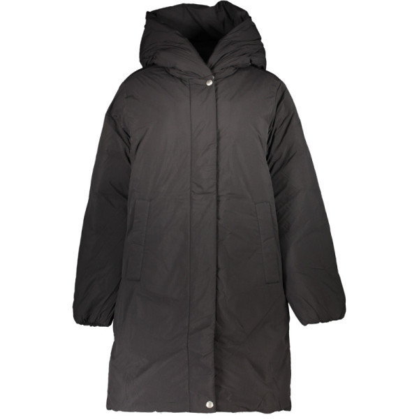 Tommy Hilfiger Giubbotto Donna Nero | Cappuccio, Water Repellent, Zip e Bottoni, Stile Urban Elegante con Logo Iconico