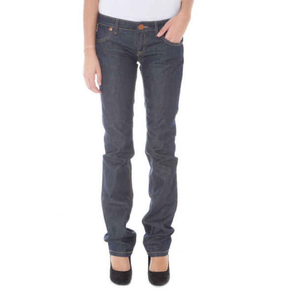 Jeans Donna Phard Denim Blu 5 Tasche Gamba Stretta con Cuciture a Contrasto Bottone Zip e Logo - Look Slim dal Dettaglio Trendy