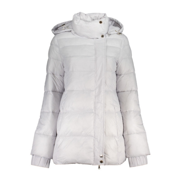 Giubbotto Donna Patrizia Pepe Bianco Cappuccio Removibile - Cintura e 2 Tasche Bottoni Zip Logo Made in Italy