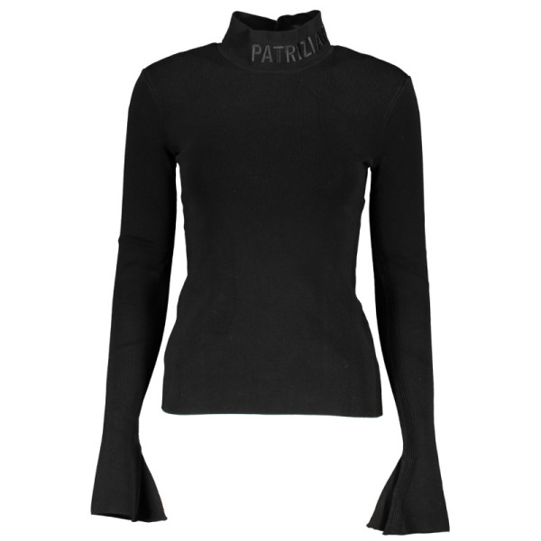 Maglia Donna Patrizia Pepe Nero Maniche Lunghe Lupetto - Ricamo Elegante Logo Originale Made in Italy Raffinato