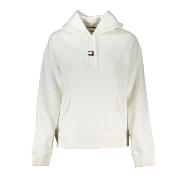 Felpa Tommy Jeans Donna Bianco Cappuccio Eco