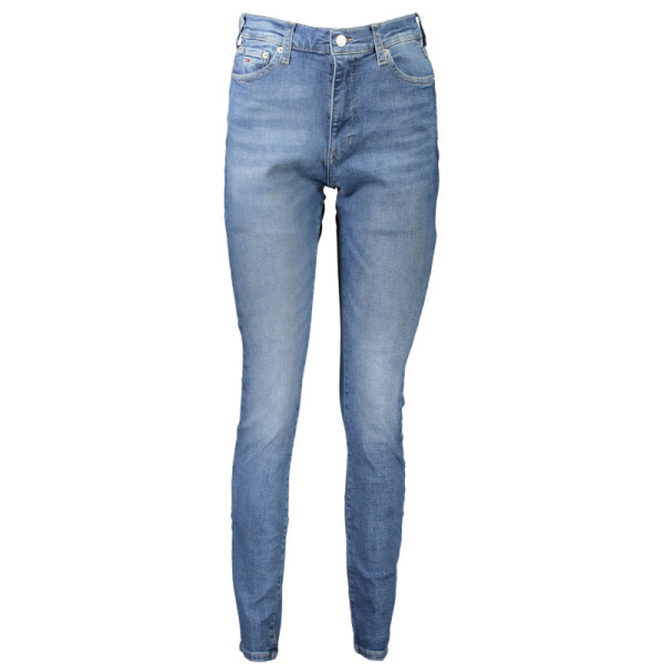 TOMMY HILFIGER Jeans Donna Blu | Sylvia High Super Skinny, Vita Alta, 5 Tasche, Effetto Slavato, Zip, Bottone e Logo Ricamato
