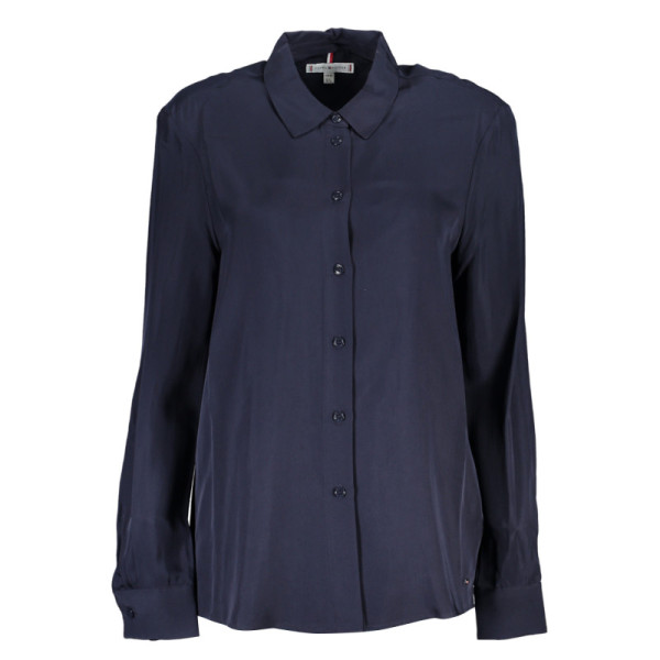 Camicia Tommy Hilfiger Donna Blu Navy Viscosa Riciclata
