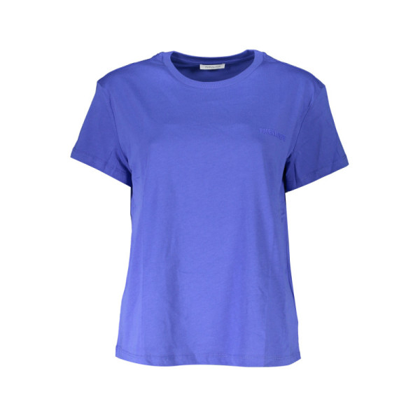 T-Shirt Donna Patrizia Pepe Nera Maniche Corte Scollo Ampio con Dettagli a Contrasto e Logo